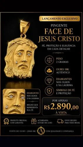 Pingente de ouro cravejado