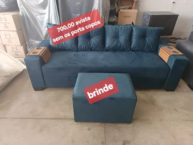 SOFÁ NOVO SOFÁ NOVO SOFÁ NOVO SOFÁ NOVO APARTI DE 700,00 AVISTA E PUFF DE BRINDE