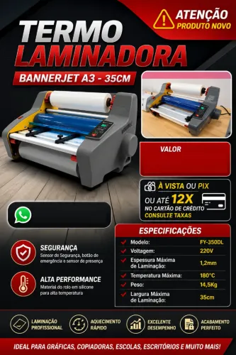 Termo Laminadora Bannerjet A3 - 35cm