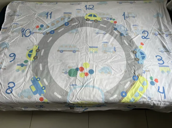 tapete mesversário carrinhos azul dupla face