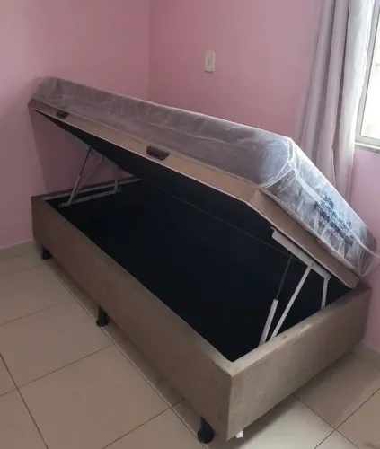 Baú Solteiro Bege Escuro