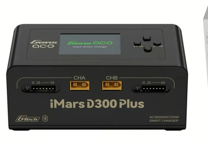 Carregador inteligente duplo AC/DC Gens Ace iMars D300 Plus G-Tech