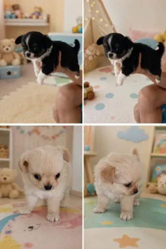 Lindos machinhos de Chihuahua pêlo longo!