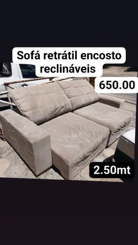Sofá retrátil encosto reclináveis