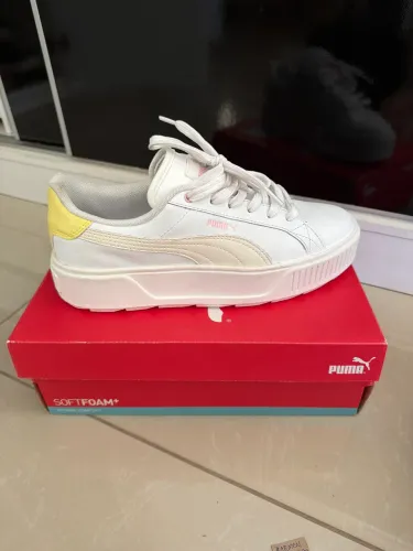 Tênis Puma Karmen L BDP - Branco com amarelo - original