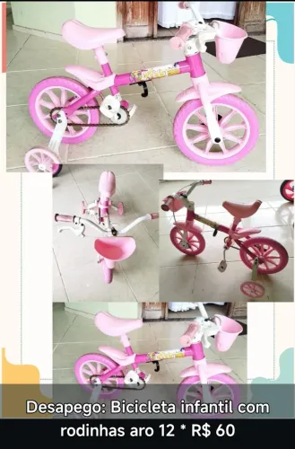 Bicicleta infantil com rodinhas aro 12 