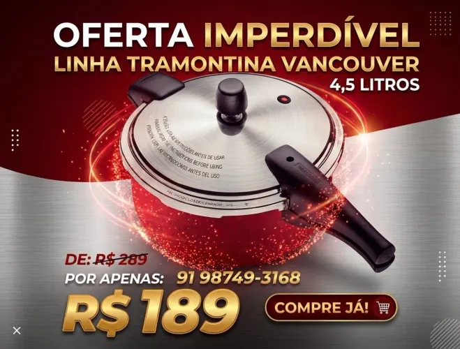 Panela de Pressão Tramontina Vancouver 4,5L