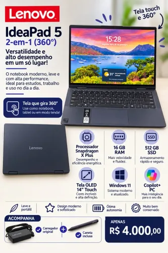 Computador Lenovo IdeaPad 5 2 em 1 360°