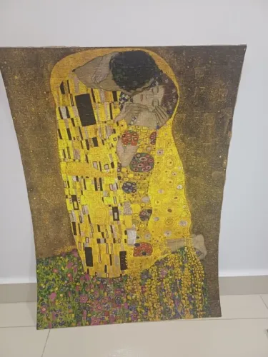 Quadro de quebra-cabeça 1000 peças 50 x 70cm O Beijo de Gustav Klimt sem moldura