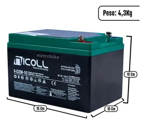 Bateria para scooter 12v 15ah