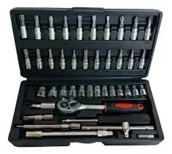Kit Ferramentas Completo de 46 Peças de Aço com Maleta