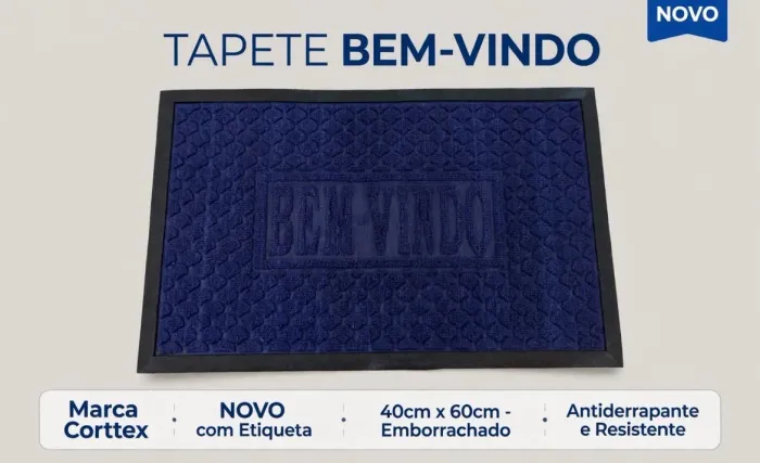 TAPETE BEM-VINDO - MARCA CORTEX - NOVO!  ? Novo com etiqueta - nunca usado ? 