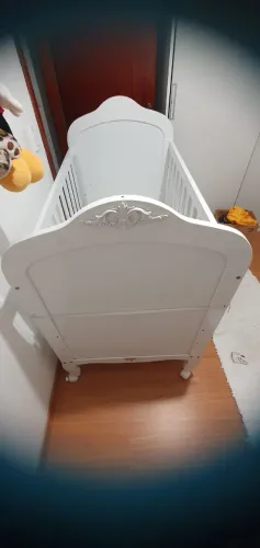 Berço Mini Cama 3 em 1 100% MDF Maya Espresso Móveis Branco Brilho