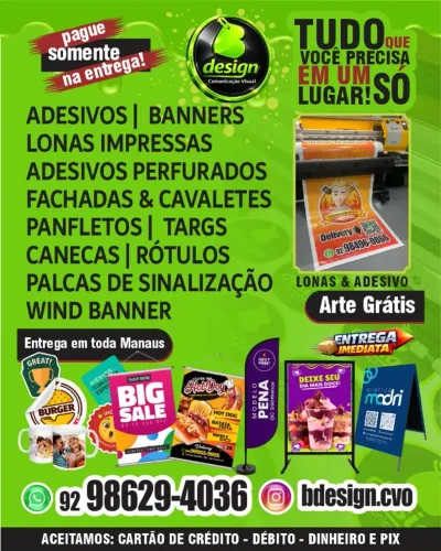 Lonas Impressas, Banneres, Adesivos e Perfurados, Canecas e Wind Banner