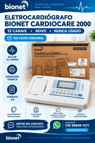 Eletrocardiógrafo Bionet CardioCare 2000 - 12 canais