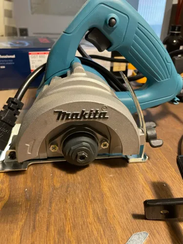Serra Mármore Makita 4100nh3 127v Na Caixa + 2 Discos Novos E Chaves
