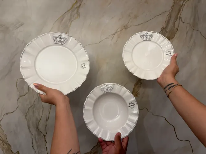Jogo de Jantar Porto Brasil Windsor 32 Peças Pintado à Mão