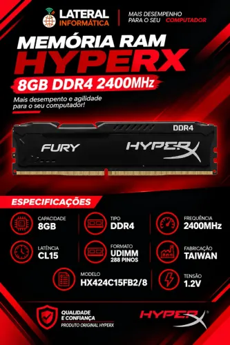 Memoria HyperX KINGSTON 8GB DDR4 COMPUTADOR HX424C15FB2/8