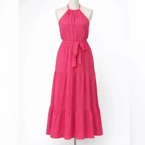 Vestido longa rosa