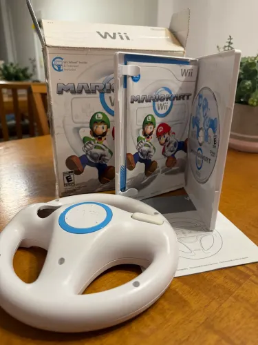 Mario Kart Wii Original Completo + Volante Wii Wheel + Caixa