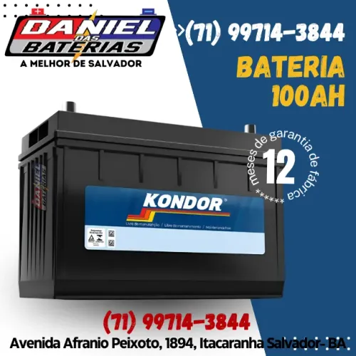Bateria Kondor 100 amperes, em Salvador, BA
