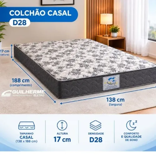 COlchão Casal de Espuma D28 17cm Novos de Fábrica