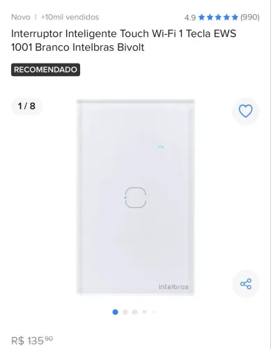 Interruptor inteligente Intelbras