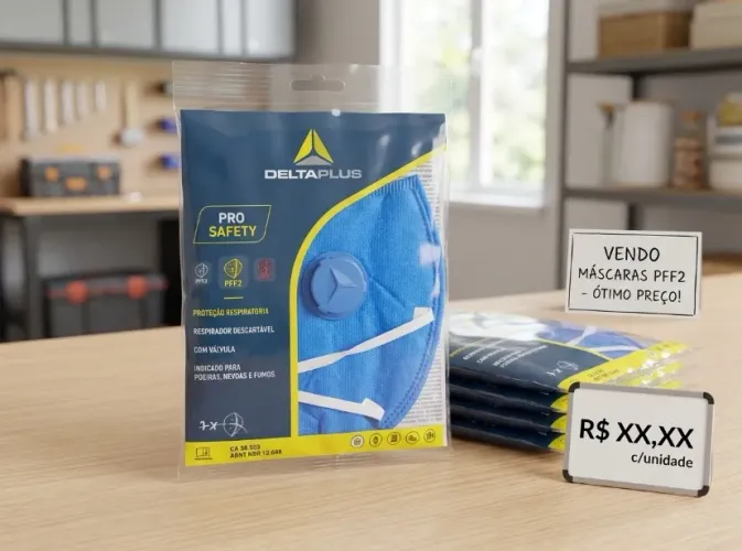 Caixa Fechada 20 Máscaras PFF2 Delta Plus com Válvula (CA 38.503) - Apenas R$ 20,00!