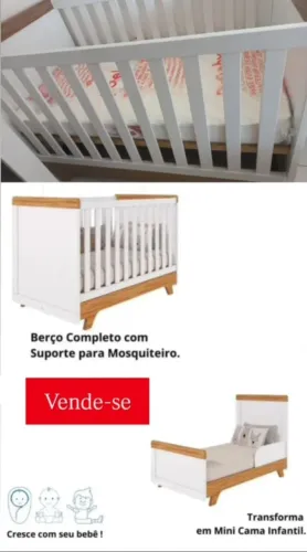 Berço infantil, com poucas marcas de uso