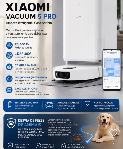Robô Aspirador Vacuum 5 Pro