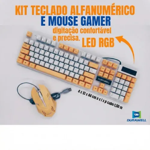 Kit Teclado Alfanumérico + Mouse para Computador DW-450 Conjunto Completo para Uso Diário