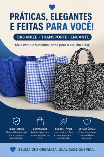 Bolsa, ecobag, resistente, espaçosa