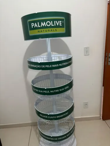 expositor de chão circular aramado e giratório