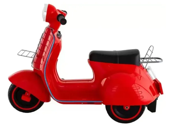 Mini Motocicleta Elétrica Bandeirante Lambreta Retrô 6V com Som Vermelha