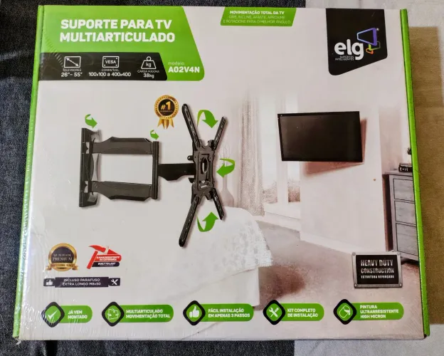Suporte Articulado para TV 26 a 55 ELG A02V4N - Novo Lacrado