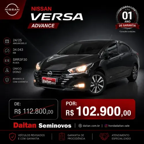 Nissan Versa Advance 1.6 16V Flex AUT 2025