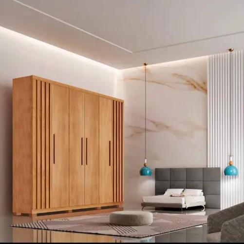 Guarda roupa casal 100% MDF cairo detalhes ripado novo a pronta entrega