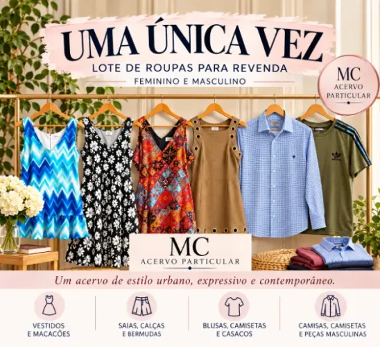 Lote +200 peças para revenda - feminino e masculino