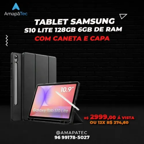 Galaxy Tab S10 Lite 128GB Tela 10.9 com centa e capa