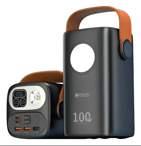 Power Bank Hrebos 60.000mah 100w Pb-997 Para - Starlink Mini Preto