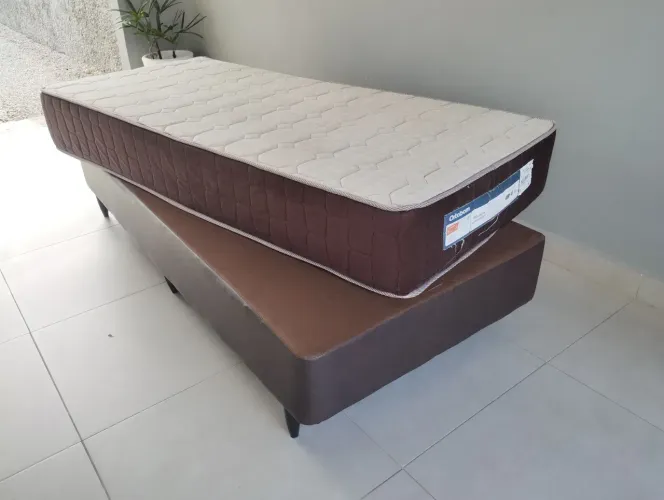 Cama box solteiro base e colchão box entrego ler anúncio
