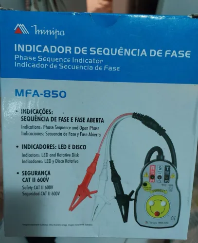 Indicador de Sequência de Fase - Fasímetro Minipa MFA-850 600V