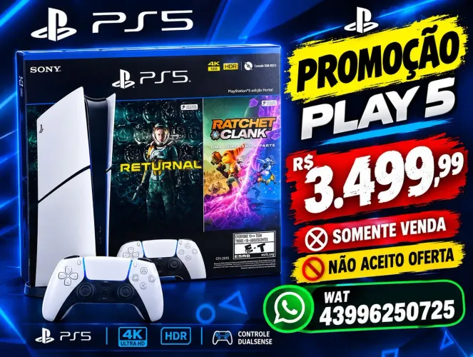Play 5 semi-novo, entrar em contato quem realmente for comprar, leia o anúncio