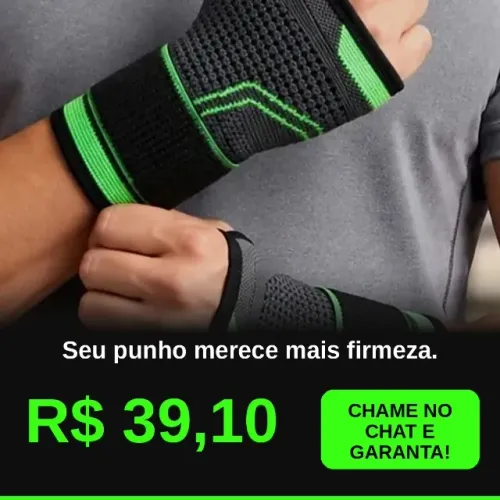 Cansou de Sentir o Punho Fraco? Munhequeira Ajustável com Cinta Reforçada