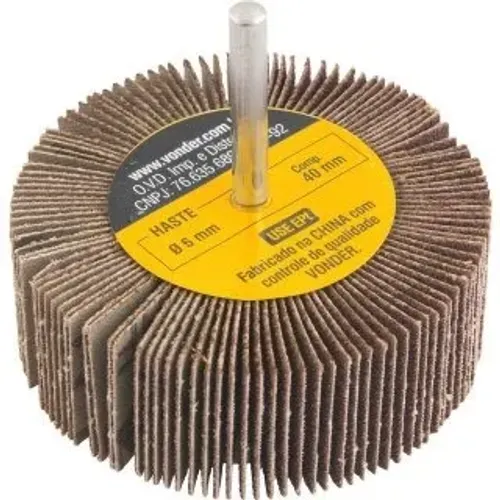 Roda de lixa 80 mm x 30 mm com haste, grão 80 VONDER12.71.803.080
