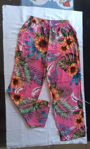 CALÇA ESTAMPADA GIRASSOL ADULTO FEMININO