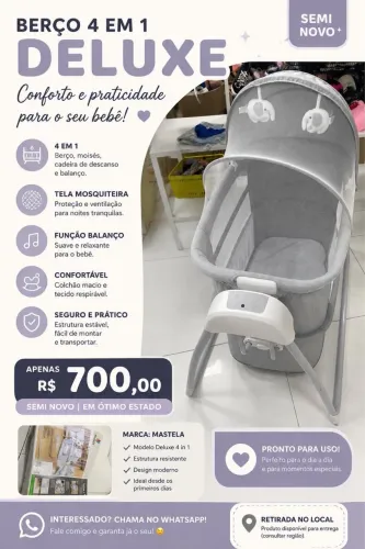 Berço Techno Automático Bluetooth Mastela