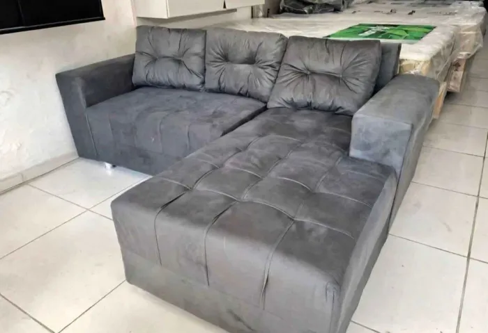 Sofa de canto cheise cinza 