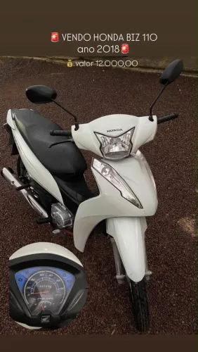 Vendo Biz 2018 110i branca, 12.000,00