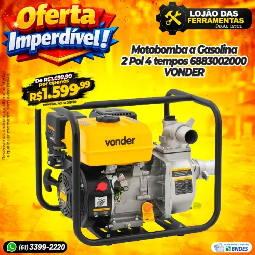 Motobomba a Gasolina 2 Pol 4 tempos VONDER
